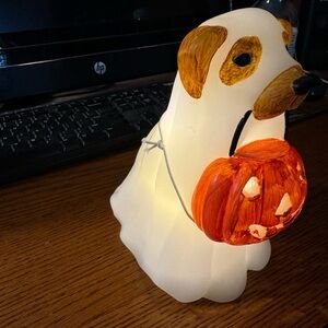 Labrador Dog Trick or Treating Light up Ghost